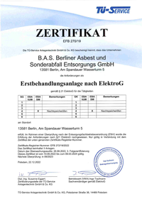 T&Uuml;-Zertifikat nach ElektroG